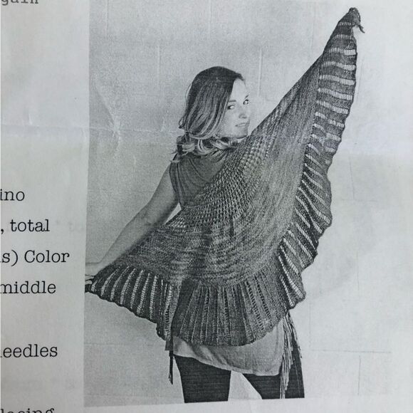 Zombie Yarns Wine Not Shawl Two (yarn and pattern) Knitting Wool Gray Multicolor - Picture 5 of 6